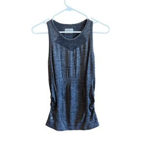 Athleta Womens Size M Gray Ruched Racerback Tank